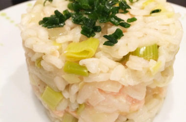 risotto saumon poireaux
