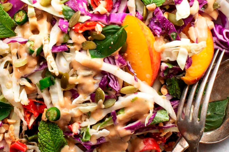 salade asiatique fraiche chou peche