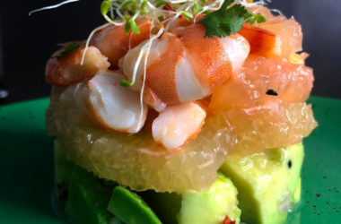 salade mâche avocat crevette pamplemousse